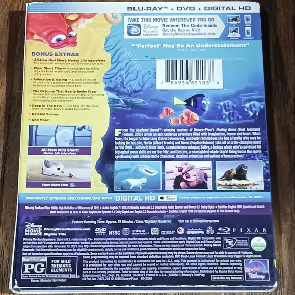 Disney Pixar FINDING DORY on BLU-RAY + DVD - Picture 2 of 2
